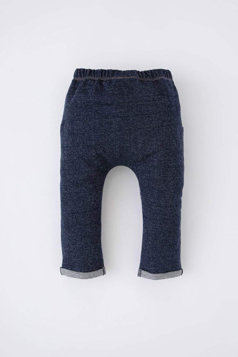 Baby Boy Sweatshirt Fabric Jean Look Trousers