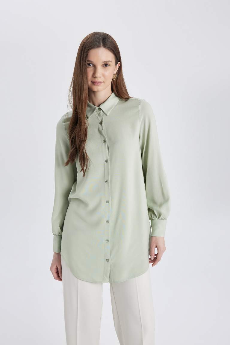 Regular Fit Basic Long Sleeve Shirt Tunic