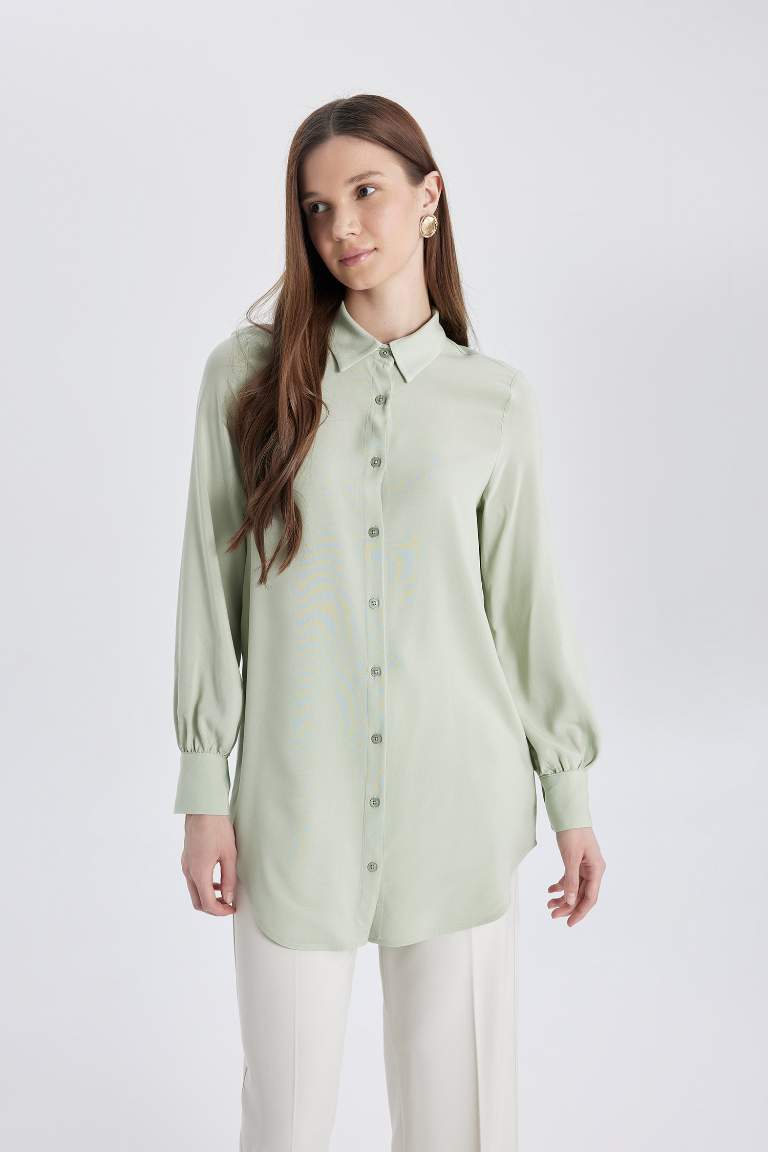 Regular Fit Basic Long Sleeve Shirt Tunic