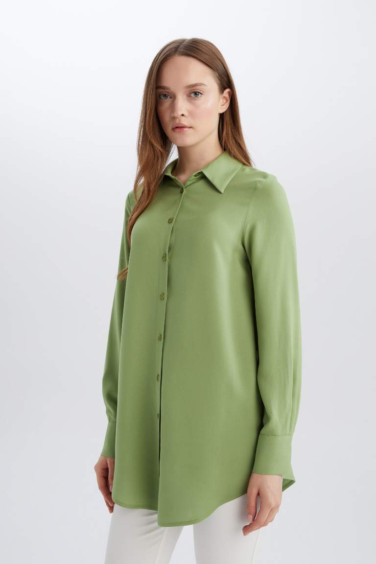 Chemise basique à manches longues Coupe régulière