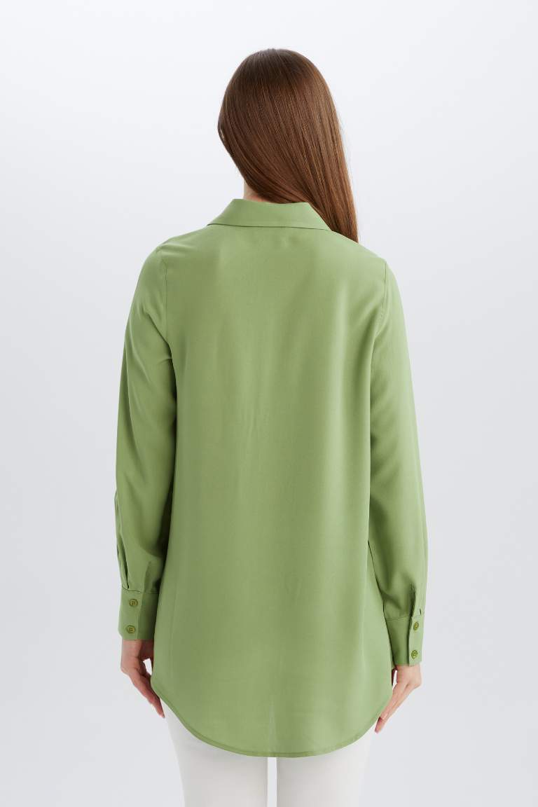 Regular Fit Basic Long Sleeve Shirt Tunic