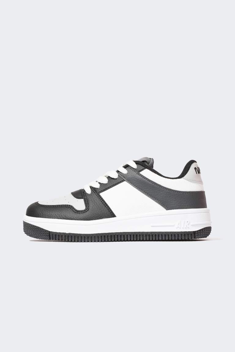 Erkek Çocuk NASA Kalın Taban Bağcıklı Suni Deri Sneaker