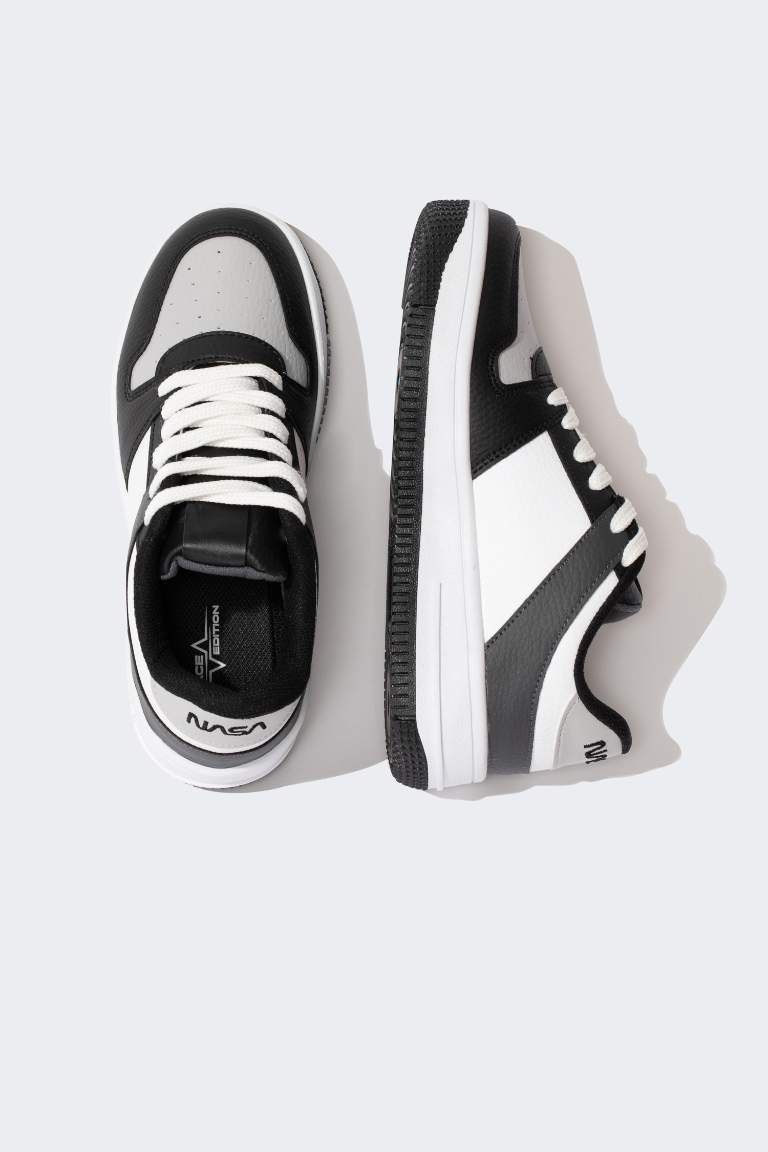 Erkek Çocuk NASA Kalın Taban Bağcıklı Suni Deri Sneaker