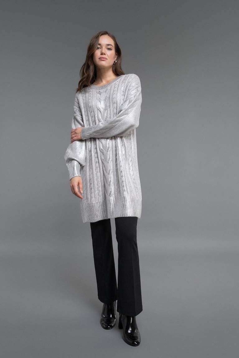 Flare Fit Fermuarlı Krep Pantolon