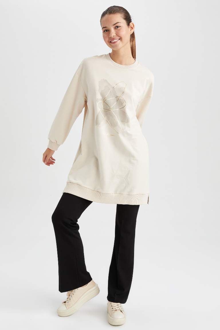 Flare Fit Fermuarlı Krep Pantolon