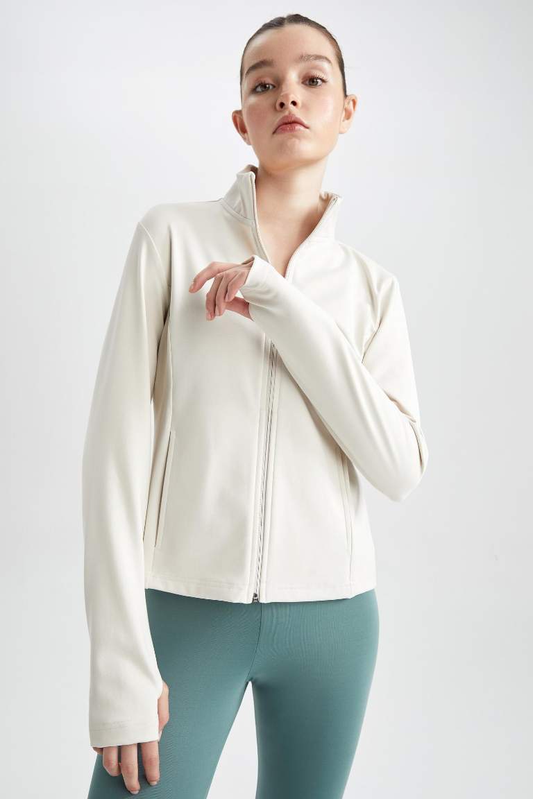 Defacto Fit Standard Fit Scuba Diver Fleece Cardigan