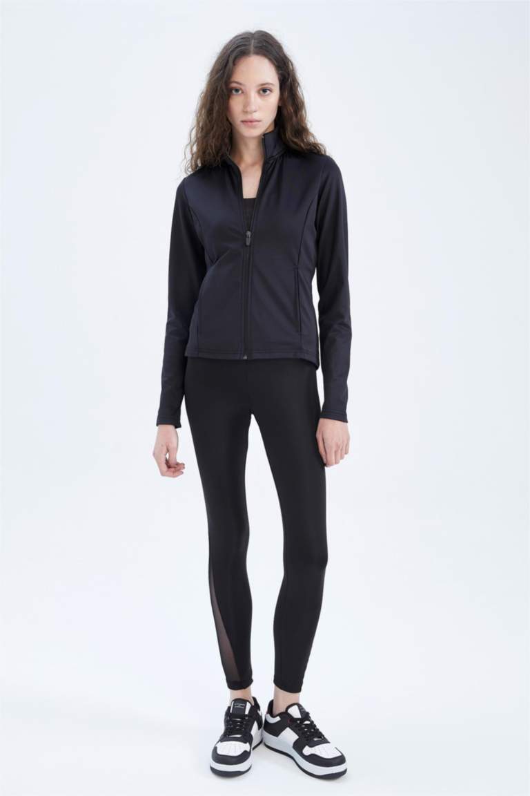 DeFactoFit Standart Fit Skuba Dalgıç Kumaş İçi Polarlı Hırka