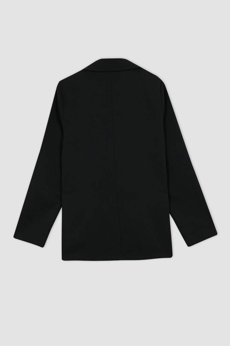 Loose Fit Kruvaze Yaka Düğmeli Blazer Ceket