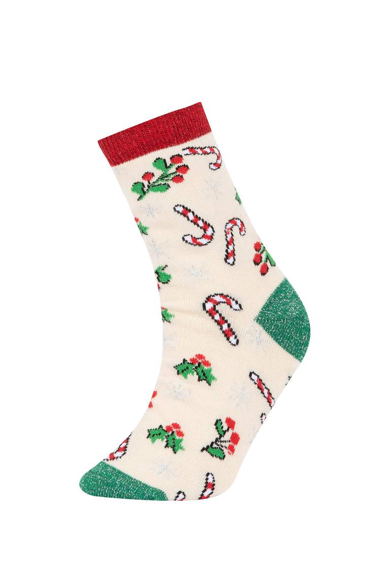 Girl Christmas Themed 2 Piece Cotton Long Socks