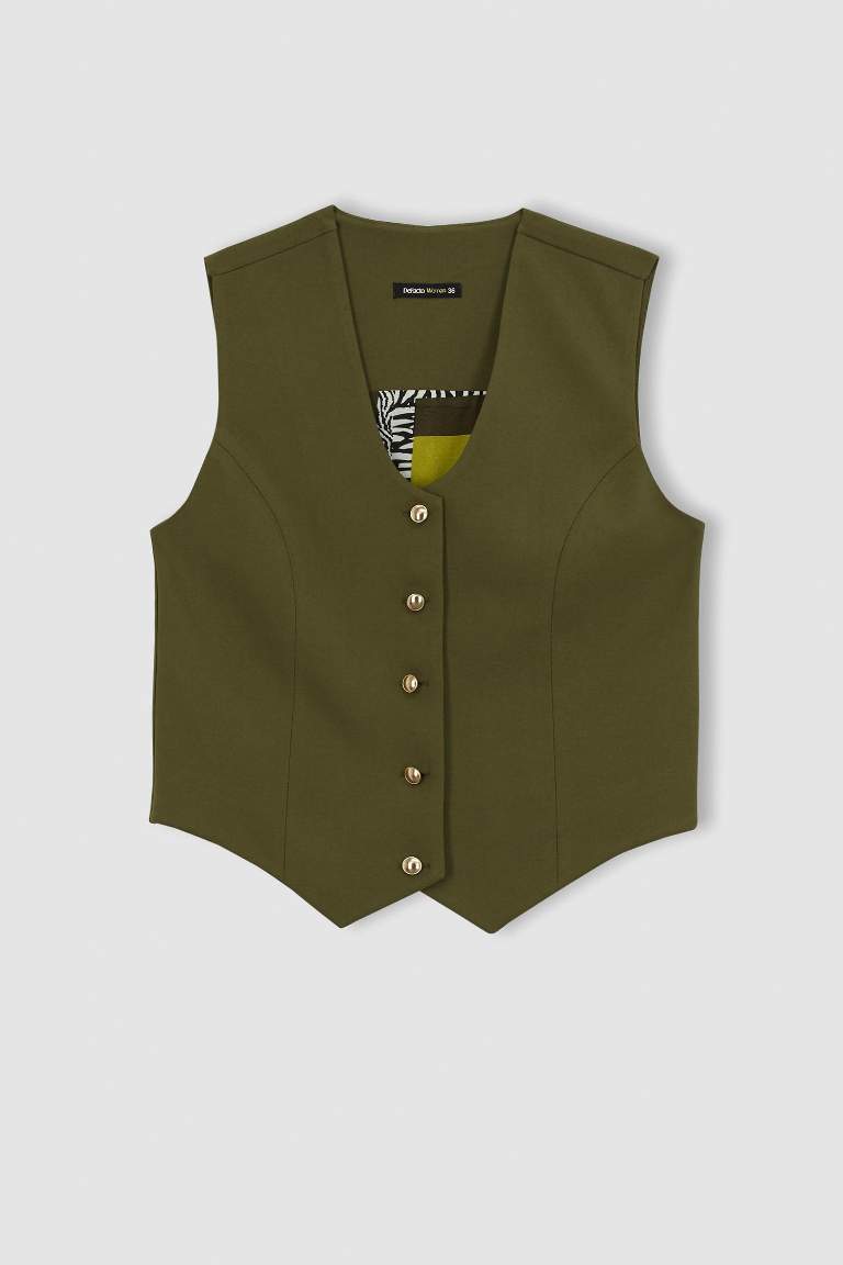 Sorbet X Defacto Slim Fit Buttoned Vest