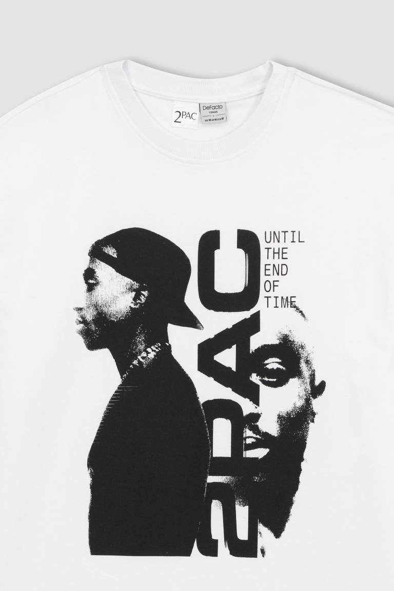 Tupac Licensed Oversize Fit Crew Neck T-Shirt