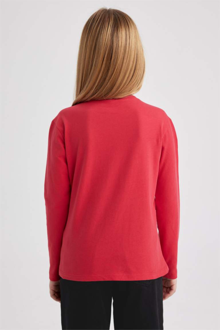 Қыздарға дөңгелек жаға ұзын жеңді Ұзын жеңді футболка