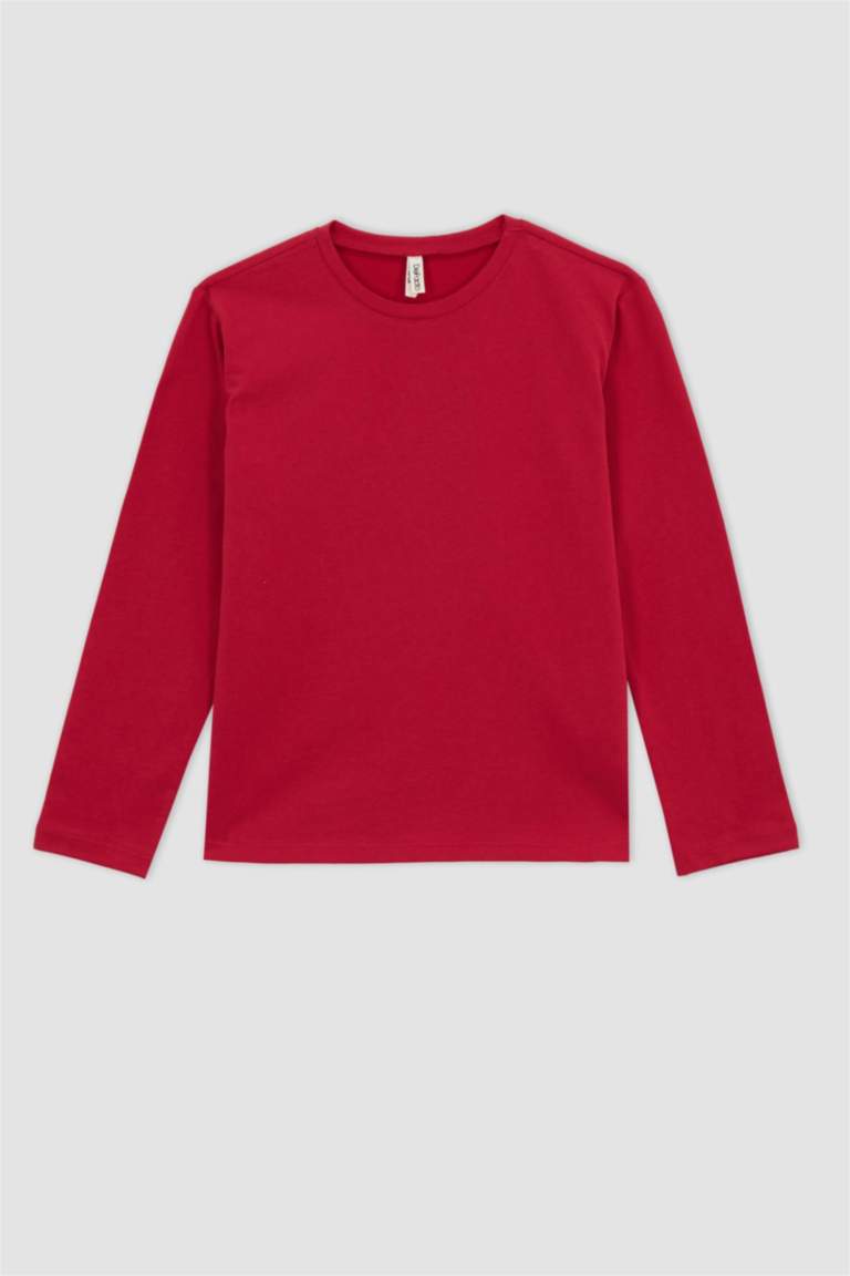 Қыздарға дөңгелек жаға ұзын жеңді Ұзын жеңді футболка