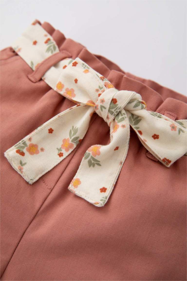 Pink BABY GIRL Baby Girl Belt Detailed Gabardine Trousers 2732797 DeFacto