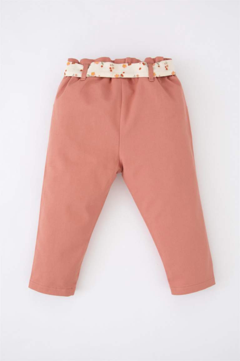 Pink BABY GIRL Baby Girl Belt Detailed Gabardine Trousers 2732797 DeFacto