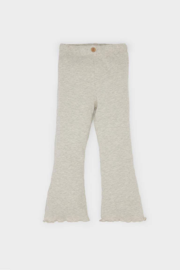 Legging évasé en tissu côtelé pour bébé fille