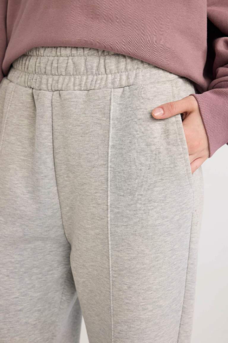 Coool Kalın Jogger Eşofman Altı Basic Düz Beli Paçası Lastikli Cepli 