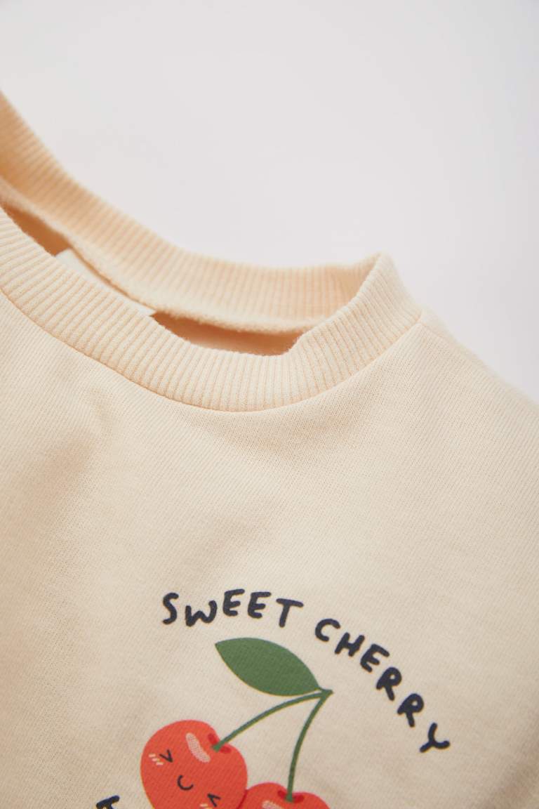 Kız Bebek Sweatshirt Çizgili Tayt 2'li Takım