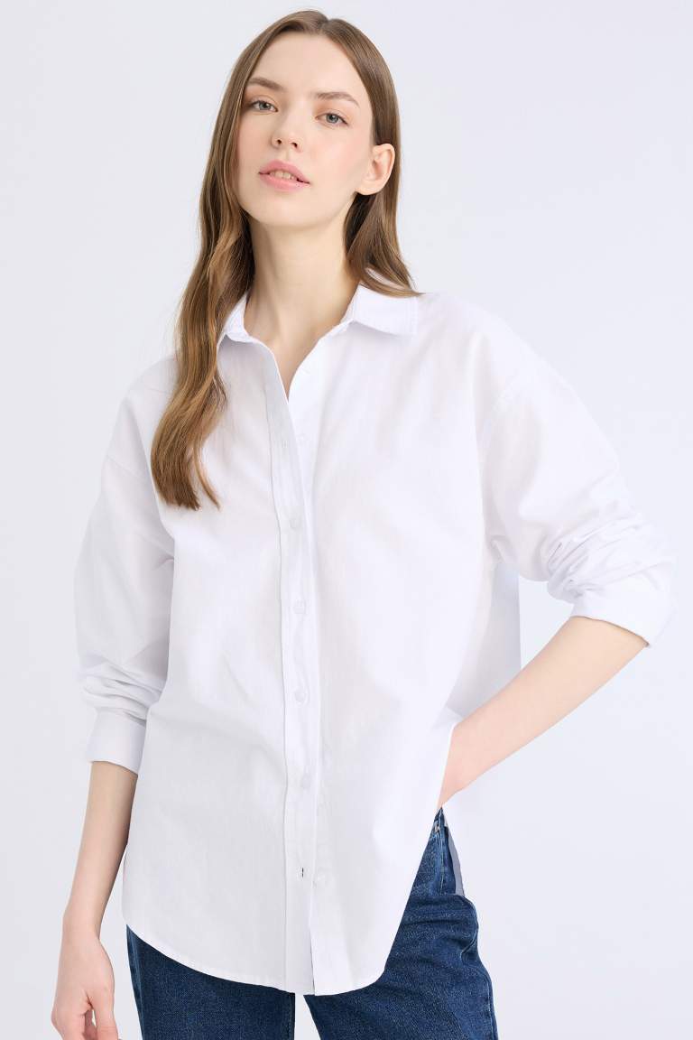 Chemise oxford oversize basique en 100 % coton