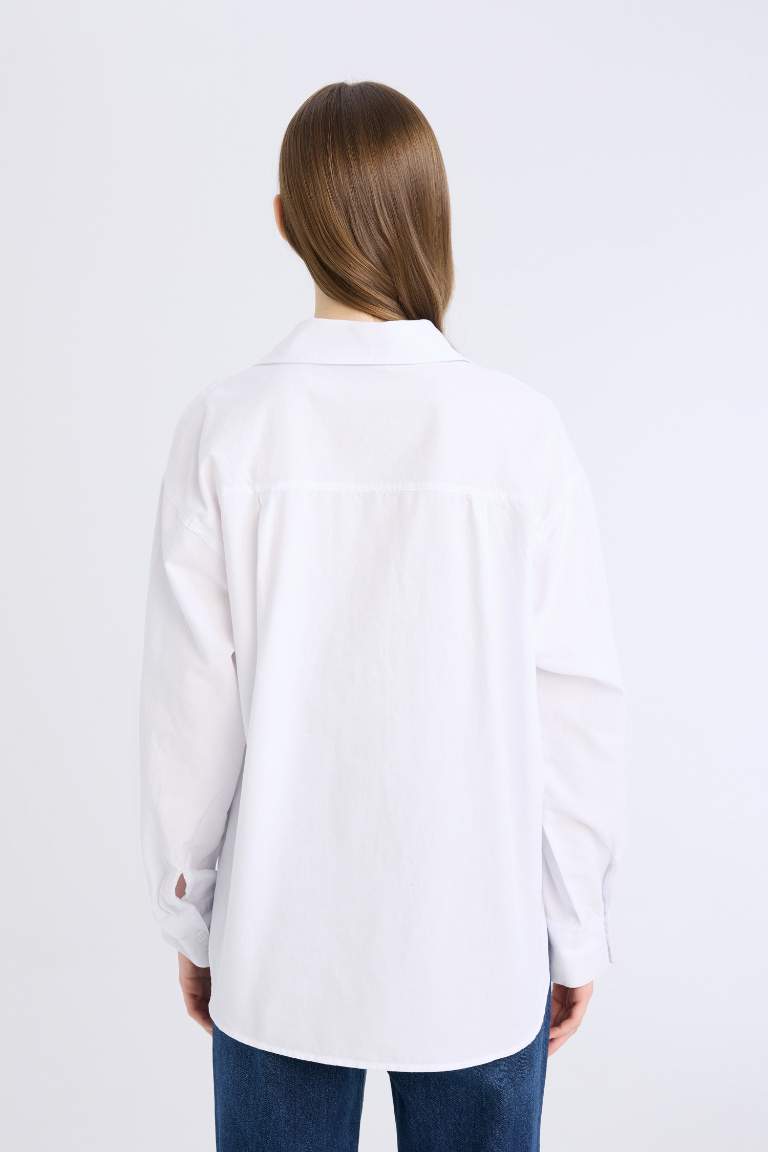 Chemise oxford oversize basique en 100 % coton