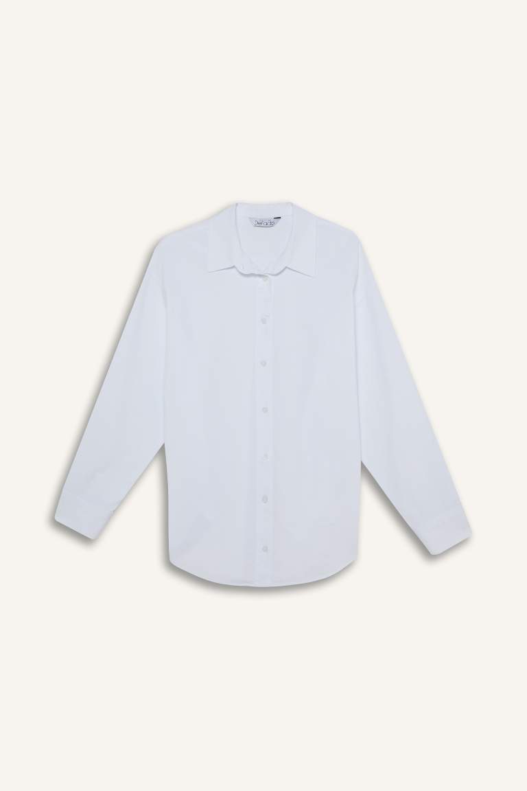 Chemise oxford oversize basique en 100 % coton