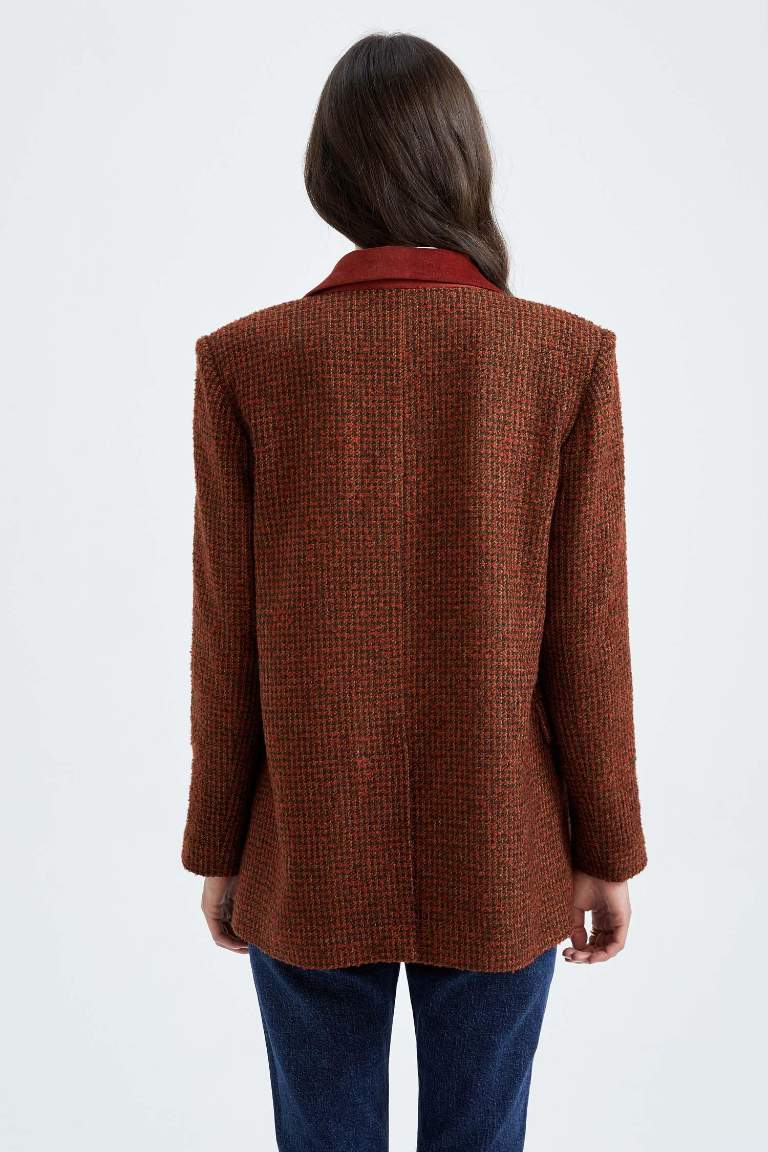 Sorbe X Defacto Oversize Fit Yün Görünümlü Blazer Ceket