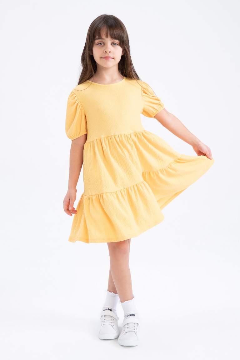 Yellow GIRLS & TEENS Girls Short Sleeve Dress 2756437 | DeFacto