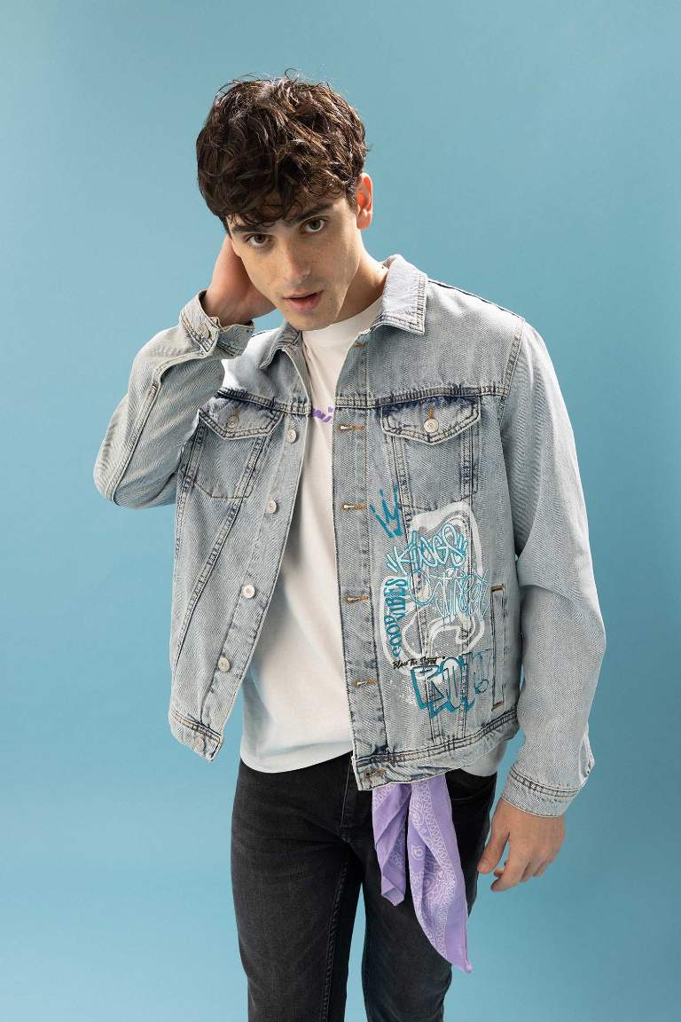 Slim Fit Dar Kesim Jean Ceket