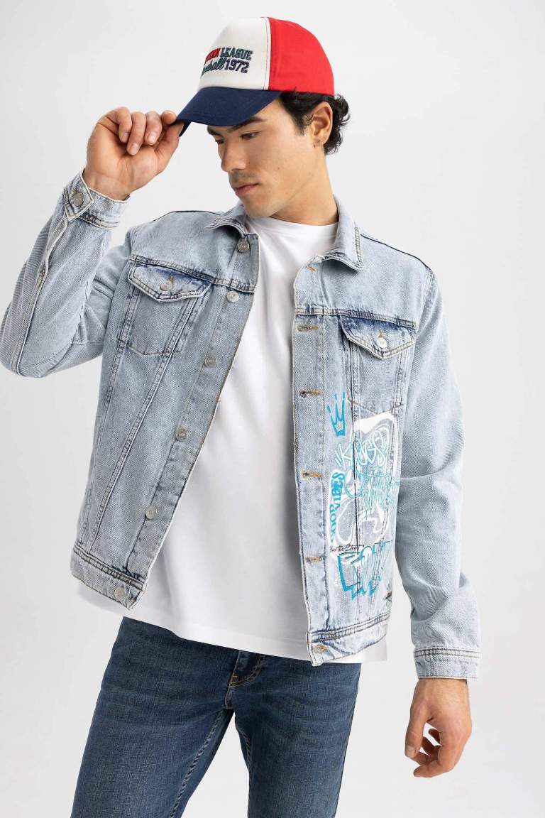 Slim Fit Dar Kesim Jean Ceket