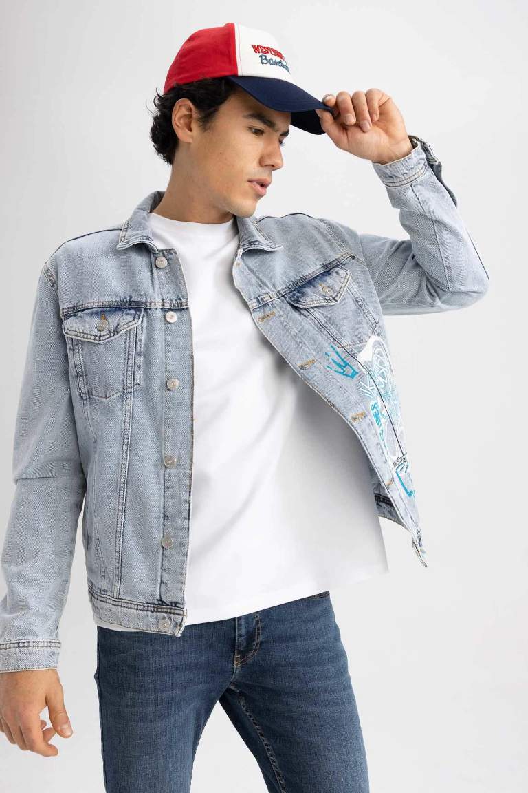 Slim Fit Dar Kesim Jean Ceket