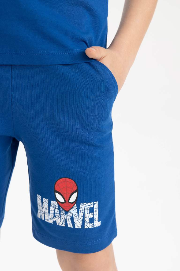Erkek Çocuk Marvel Spiderman Kısa Kollu Tişört Şort 2'li Takım