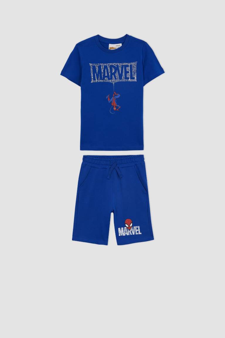 Erkek Çocuk Marvel Spiderman Kısa Kollu Tişört Şort 2'li Takım