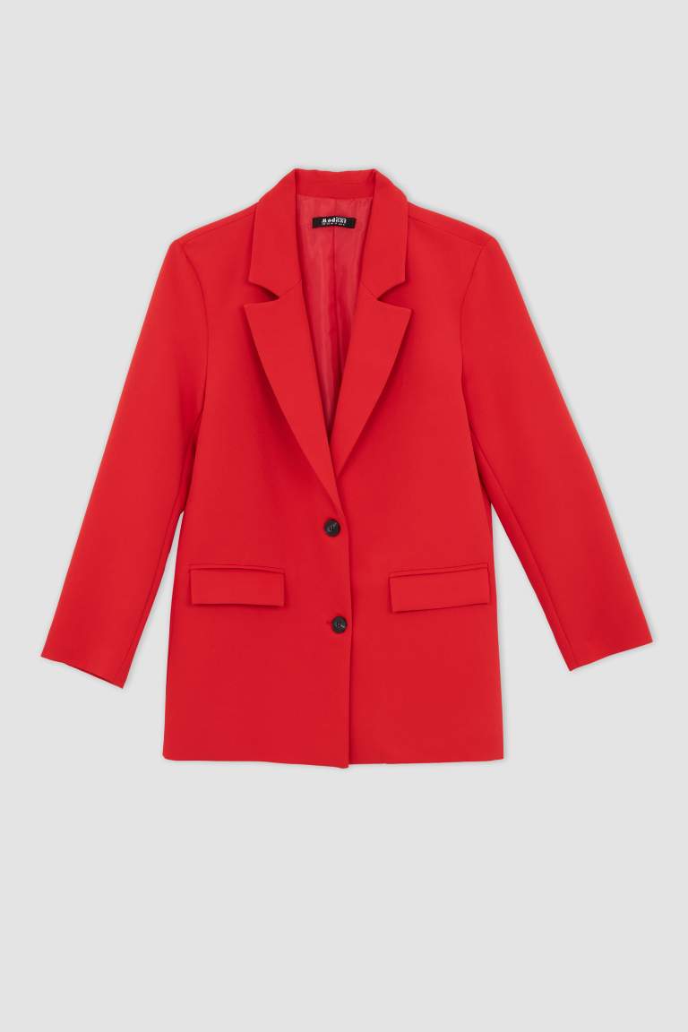 Relax Fit V Yaka Blazer Ceket