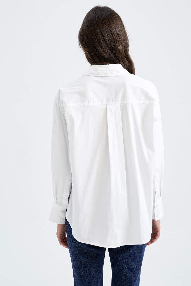 Sorbe X Defacto Oversize Fit Düğmeli Poplin Uzun Kollu Gömlek