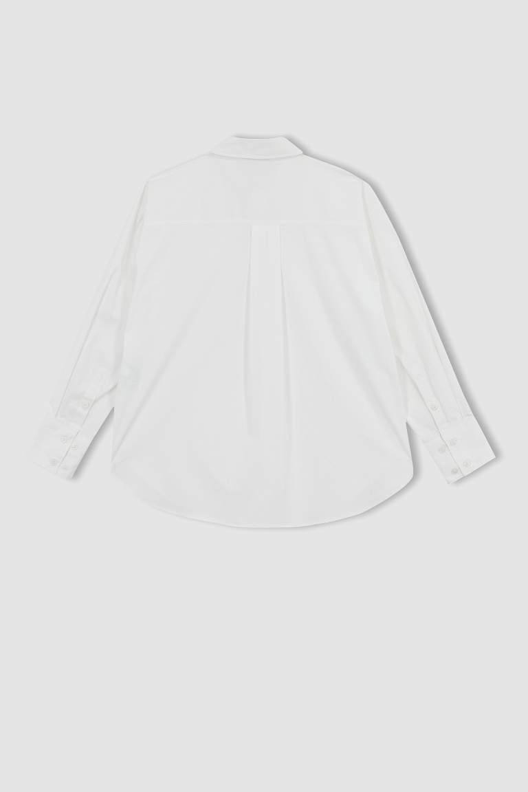 Sorbe X Defacto Oversize Fit Düğmeli Poplin Uzun Kollu Gömlek