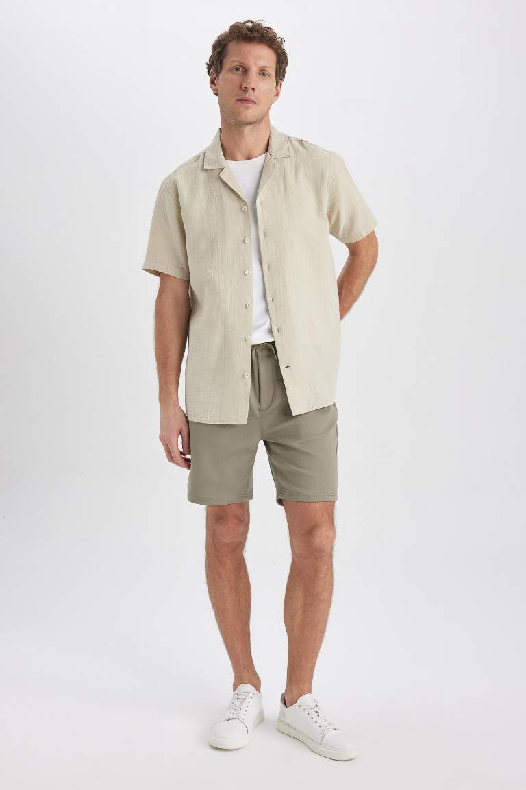 Chemise en lin à manches courtes pour Homme