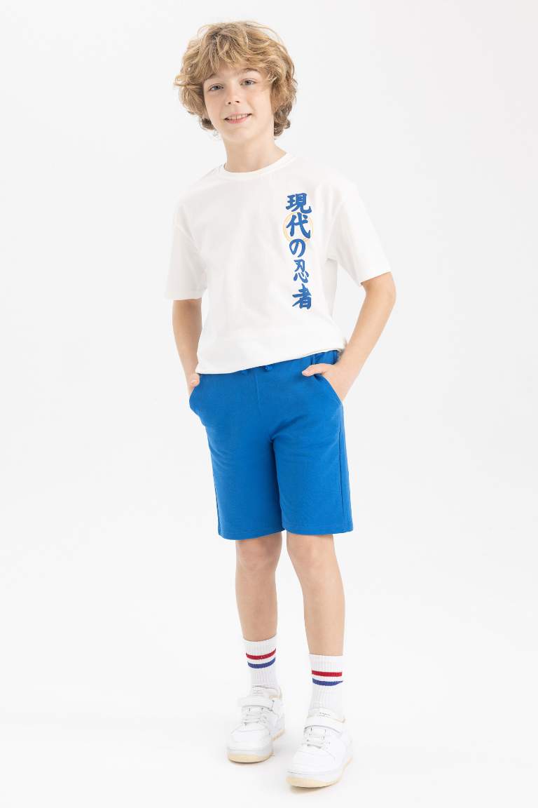 Boy Regular Fit Sweatshirt Fabric Shorts