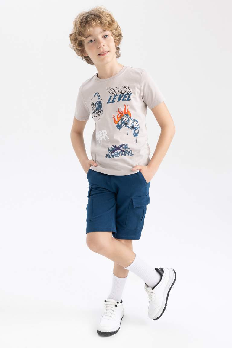 Boy Regular Fit Sweatshirt Fabric Shorts