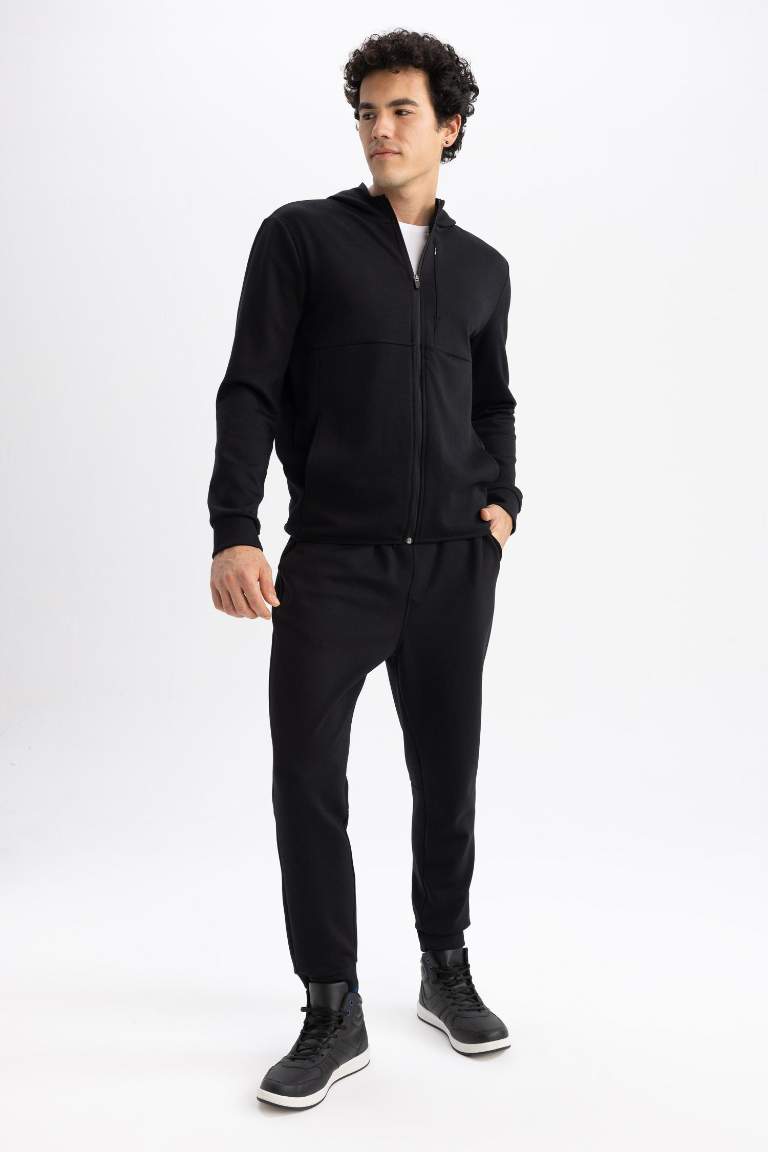 DeFactoFit Slim Fit Skuba Dalgıç Kumaş Fermuarlı Sweatshirt