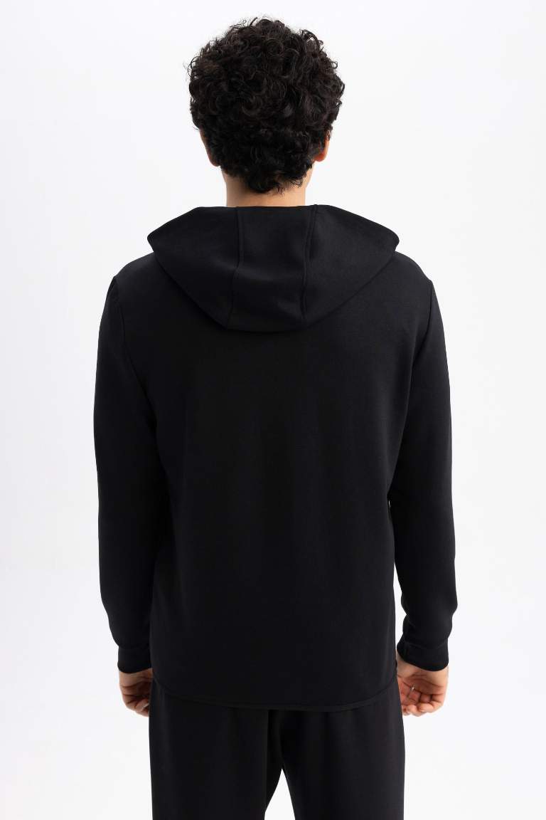 DeFactoFit Slim Fit Skuba Dalgıç Kumaş Fermuarlı Sweatshirt