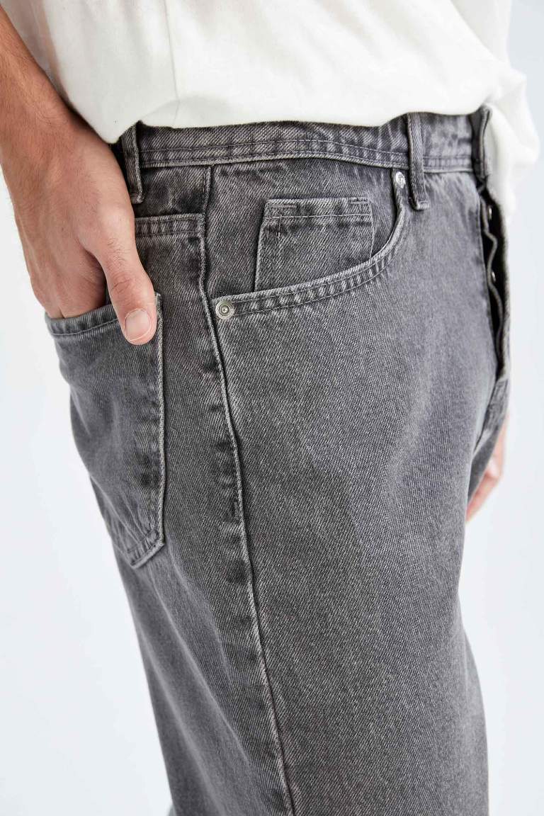 Loose Fit Bol Kalıp Yüksek Bel Dar Paça Jean Pantolon