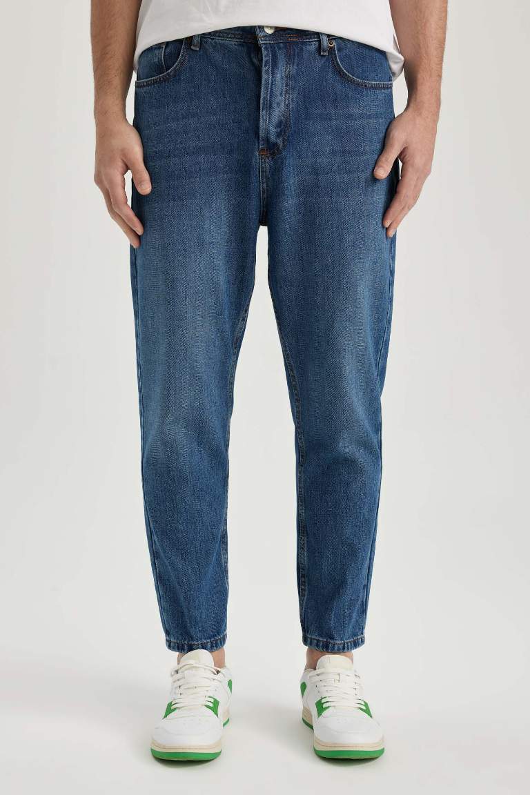 Loose Fit Bol Kalıp Yüksek Bel Dar Paça Jean Pantolon