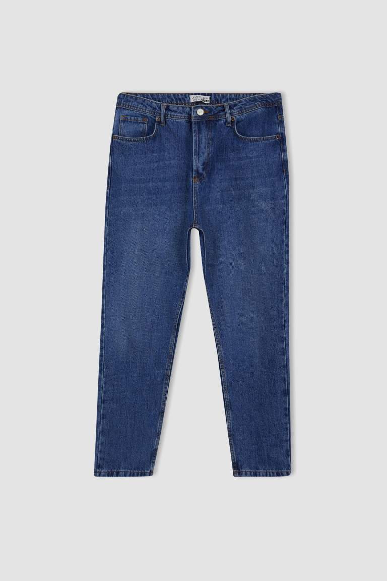 Loose Fit Bol Kalıp Yüksek Bel Dar Paça Jean Pantolon