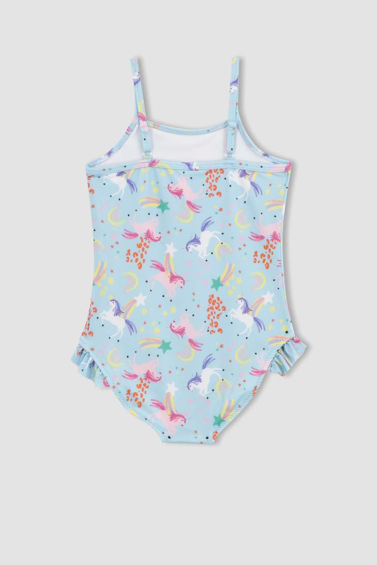 Ensemble de Maillot de Bain et Chouchou à motifs Licorne pour Filles