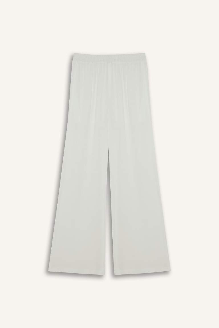 Wide Leg With Pockets Crinkle Viscose Trousers