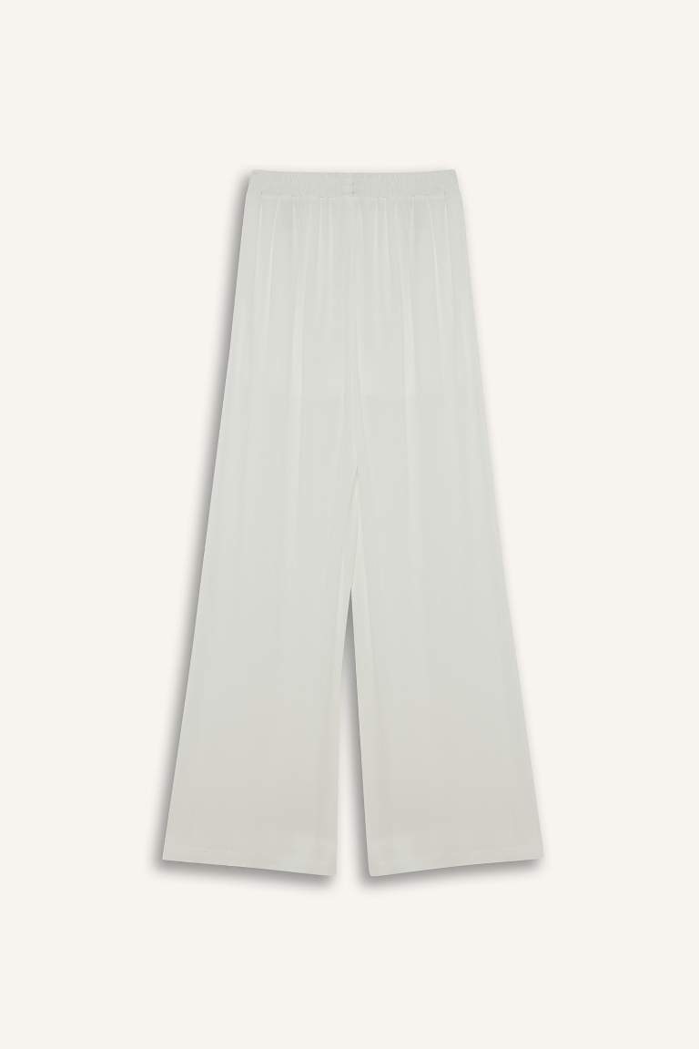 Wide Leg With Pockets Crinkle Viscose Trousers