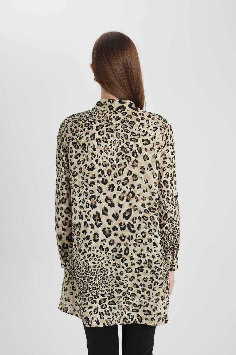 Regular Fit Leopard Patterned Shirt Tunic