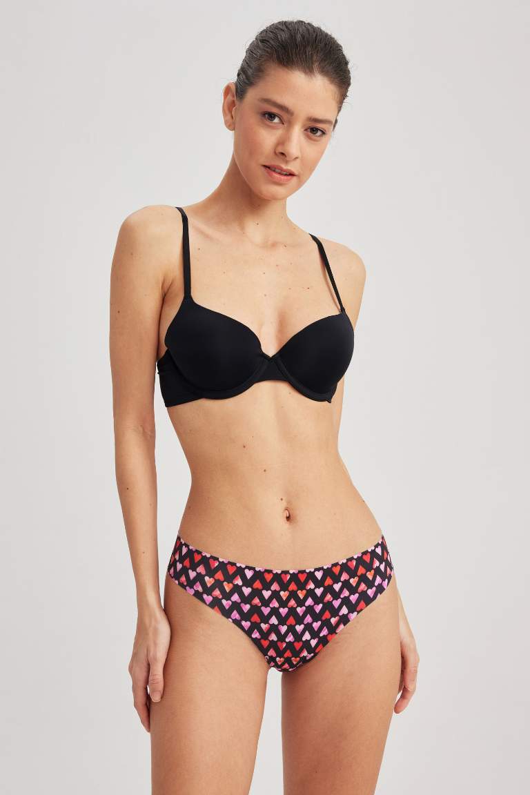 Fall In Love Heart Patterned Laser Cut String Panties