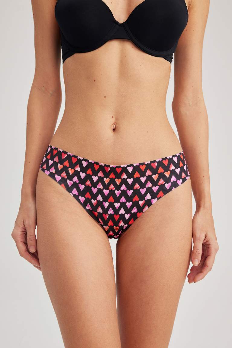 Fall In Love Heart Patterned Laser Cut String Panties