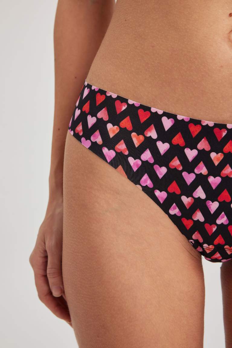 Fall In Love Heart Patterned Laser Cut String Panties